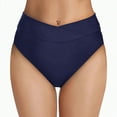 thumbnail image 1 of Kedxroy Women High Waisted Bikini Bottom - Tummy Control Swimsuit Full Coverage Bathing Suit Side Mesh Swim Bottom(Dark Blue,XXL), 1 of 9