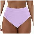 thumbnail image 1 of Kedxroy Women's High Waisted Swim Bottoms Swimsuit Full Coverage Bikini Bottoms(Light Purple,S), 1 of 9