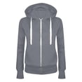 thumbnail image 1 of Kedxroy Women's Zip Up Y2K Hoodies Casual Long Sleeve Track Jackets With Pockets(Dark Gray,L), 1 of 2