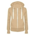 thumbnail image 1 of Kedxroy Women's Zip Up Y2K Hoodies Casual Long Sleeve Track Jackets With Pockets(Beige,M), 1 of 2