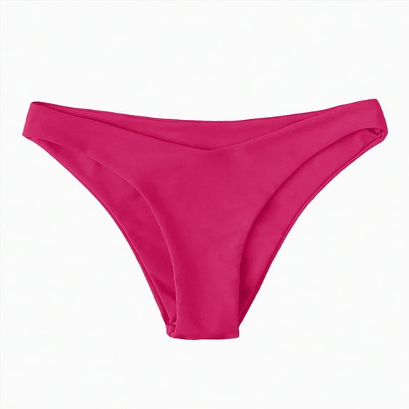 Kedxroy Womens Bikini Bottom High Waisted Cross Front Bathing Swimsuit Full Coverage Swim Briefs(Hot Pink,L)