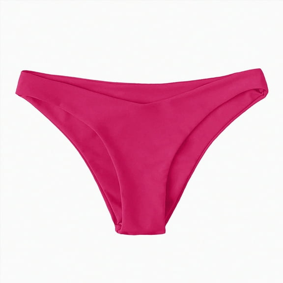 Kedxroy Womens Bikini Bottom High Waisted Cross Front Bathing Swimsuit Full Coverage Swim Briefs(Hot Pink,XL)