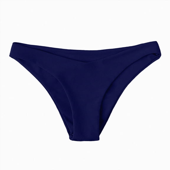 Kedxroy Womens Bikini Bottom High Waisted Cross Front Bathing Swimsuit Full Coverage Swim Briefs(Navy,XXL)
