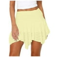 thumbnail image 1 of Kedxroy Womens Mini Skirt Y2k Fairy Asymmetrical Flowy High Waisted Trendy Pleated Sexy Festival Skorts Skirts(Yellow,M), 1 of 5