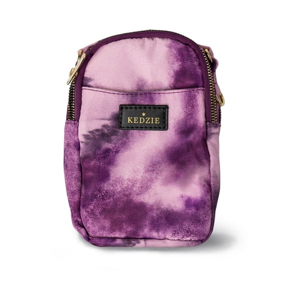 Kedzie Aura Crosstown Small Tie Dye Design Crossbody Bag Cell Phone Purse, Tie Dye Purple (Women's)