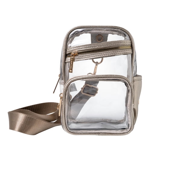 Kedzie Backstage Clear Sling Crossbody Bag, Champagne (Women's)