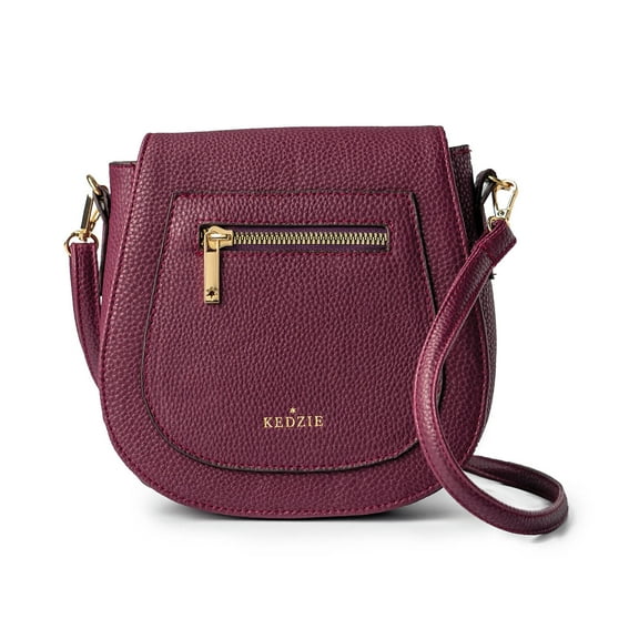 Kedzie Camden Mini Messenger Vegan Leather Crossbody Bag, Wine (Women's)