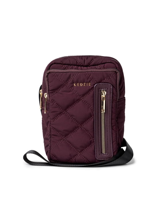 Cloud 9 Convertible Quilted Puffer Sling Crossbody Bag, Mulberry (Women's)