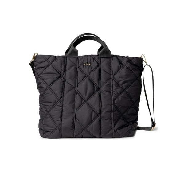Kedzie Cloud 9 Tote Bag Quilted Puffer Crossbody Purse, Black (Women's)