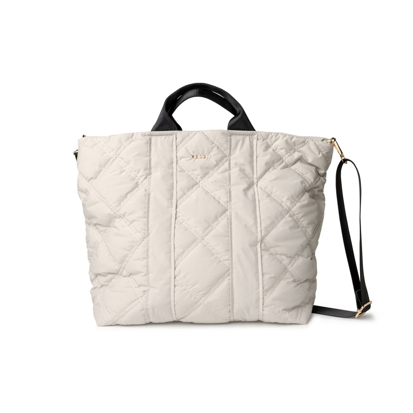 Kedzie Cloud 9 Tote Bag Quilted Puffer Crossbody Purse, Gray (Women's)