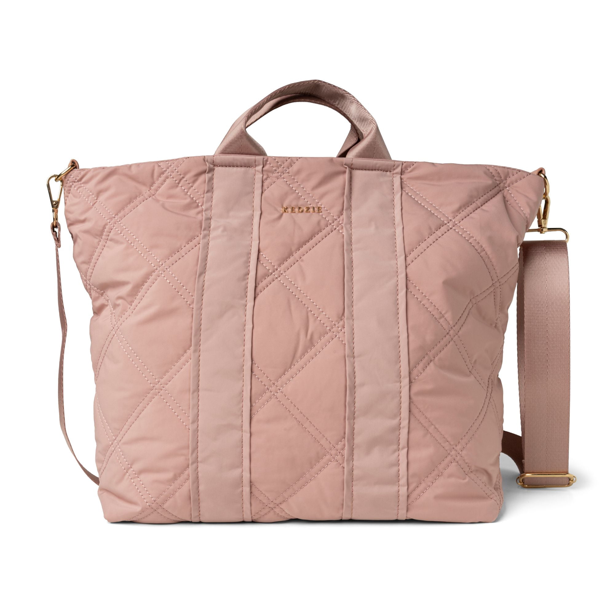 Kedzie Cloud 9 Tote Bag Quilted Puffer Crossbody Purse, Mauve (Women's)