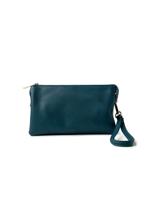 Eclipse Colorblocked Convertible Wallet Crossbody Bag in Vegan Leather, Colorblock Teal (Women's)