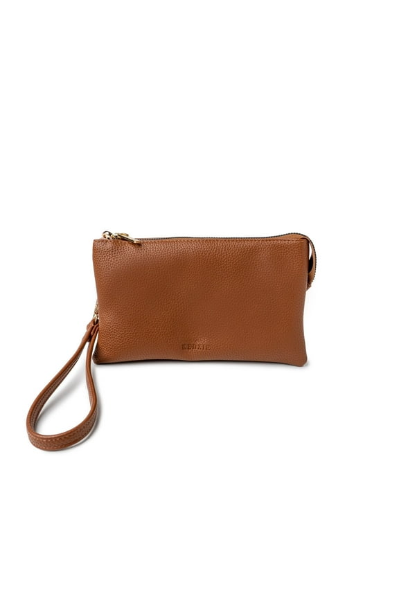 Eclipse Convertible Wallet Crossbody Bag in Vegan Leather, Chestnut (Women's)