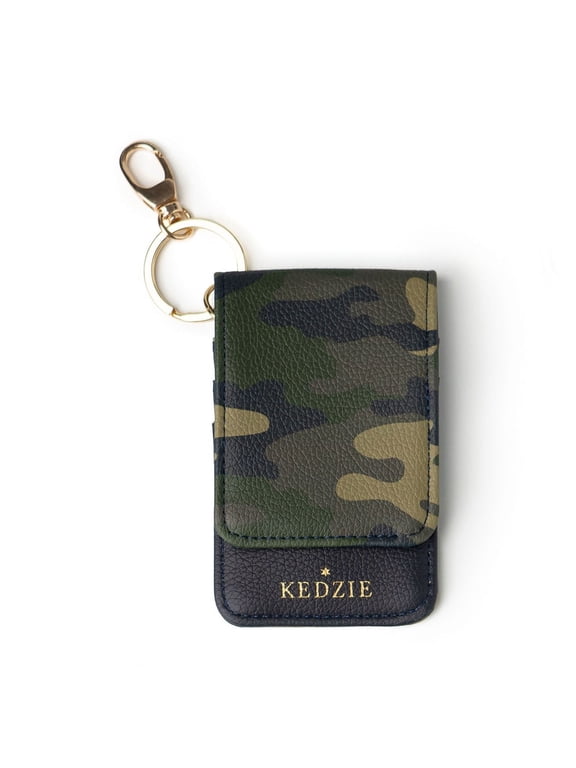 Essentials Only Card ID Holder Vegan Leather with Classic Keyring, Incognito (Women's)