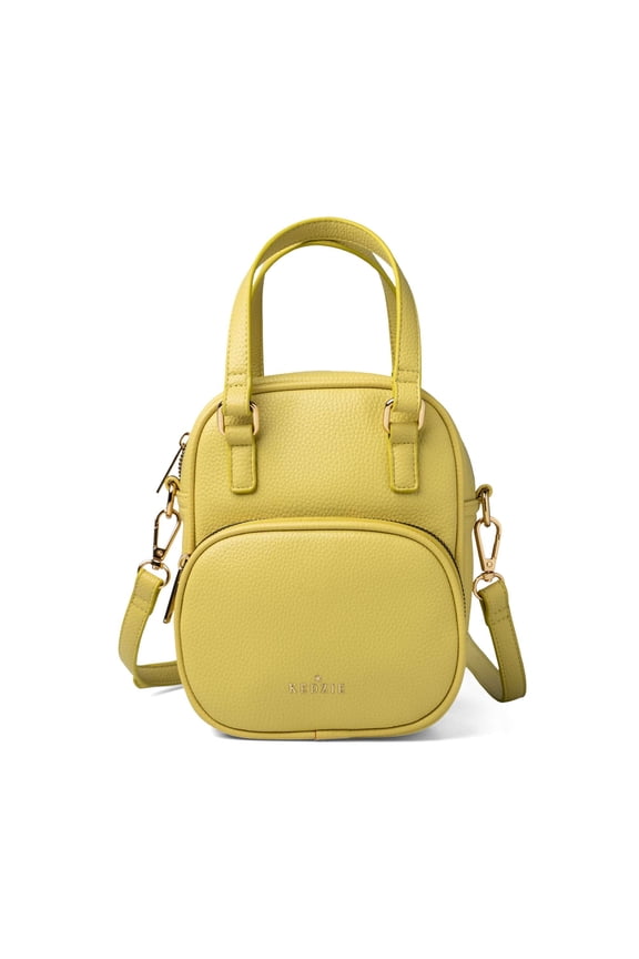 Women's Vegan Leather Convertible Purse Crossbody with Top Handles, Citrus