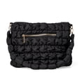 thumbnail image 1 of Kedzie Loft Shoulder Bag, Quilted Puffer Hobo Purse with Removable Strap, Black, 1 of 5
