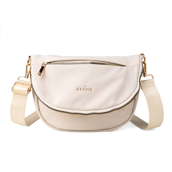 Kedzie Quinn Crossbody Bag, Woven Fabric Crossbody Purse with Adjustable Strap, Ivory