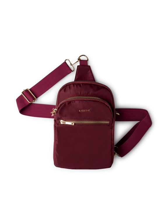 Women's Lightweight Convertible Crossbody Sling Bag, Burgundy