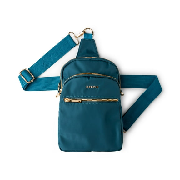 Kedzie Roundtrip Convertible Sling Crossbody Bag with Adjustable Strap, Teal (Women's)