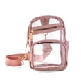 thumbnail image 1 of Kedzie Women's Clear Crossbody Sling Bag with Adjustable Strap and Pockets, Pink, 1 of 7