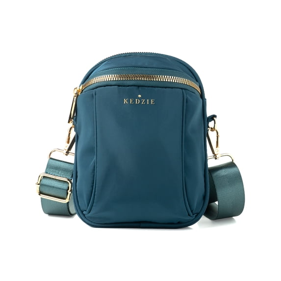 Kedzie Women's Lightweight Crossbody Bag with Adjustable Strap and Pockets, Teal