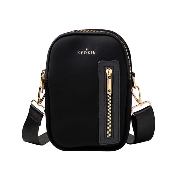 Kedzie Women's Neoprene Convertible Sling Bag with Adjustable Strap, Black