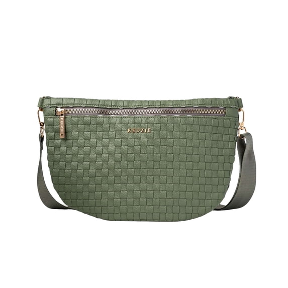 Kedzie Women's Vegan Leather Crossbody Bag with Adjustable Strap, Green