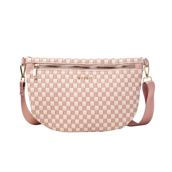 Kedzie Women's Vegan Leather Crossbody Bag with Adjustable Strap, Pink