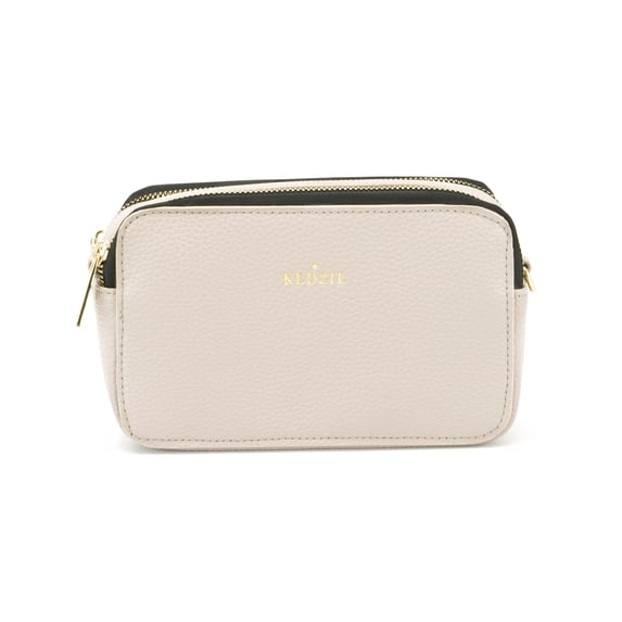 Kedzie Women's Vegan Leather Crossbody Camera Bag with Adjustable Strap, Beige