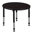 thumbnail image 1 of Kee 30" Round Height Adjustable Classroom Table - Mocha Walnut, 1 of 3