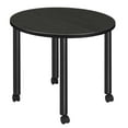 thumbnail image 1 of Kee 30" Round Mobile Breakroom Table- Ash Grey/ Black, 1 of 8