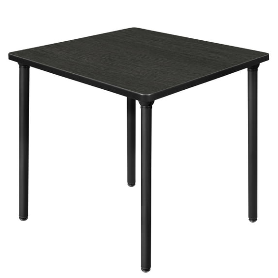Kee 30" Square Folding Breakroom Table- Ash Grey/ Black