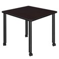 thumbnail image 1 of Kee 30" Square Mobile Breakroom Table- Mocha Walnut/ Black, 1 of 2