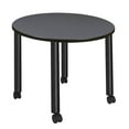 thumbnail image 1 of Regency Medium 36 in. Round Breakroom Table- Grey Top, Black Mobile Legs, 1 of 5