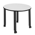 thumbnail image 1 of Kee 36" Round Mobile Breakroom Table- White/ Black, 1 of 8