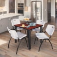 thumbnail image 1 of Regency Kee 36 in Square Breakroom Table- Cherry Top, Black Legs, 4 M Stack Chairs- Grey, 1 of 8
