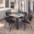thumbnail image 1 of Regency Kee 36" Square Breakroom Table- Maple/ Black & 4 'M' Stack Chairs- Black, 1 of 8