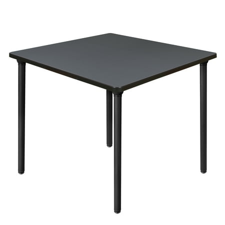 Kee 36" Square Folding Breakroom Table- Grey/ Black