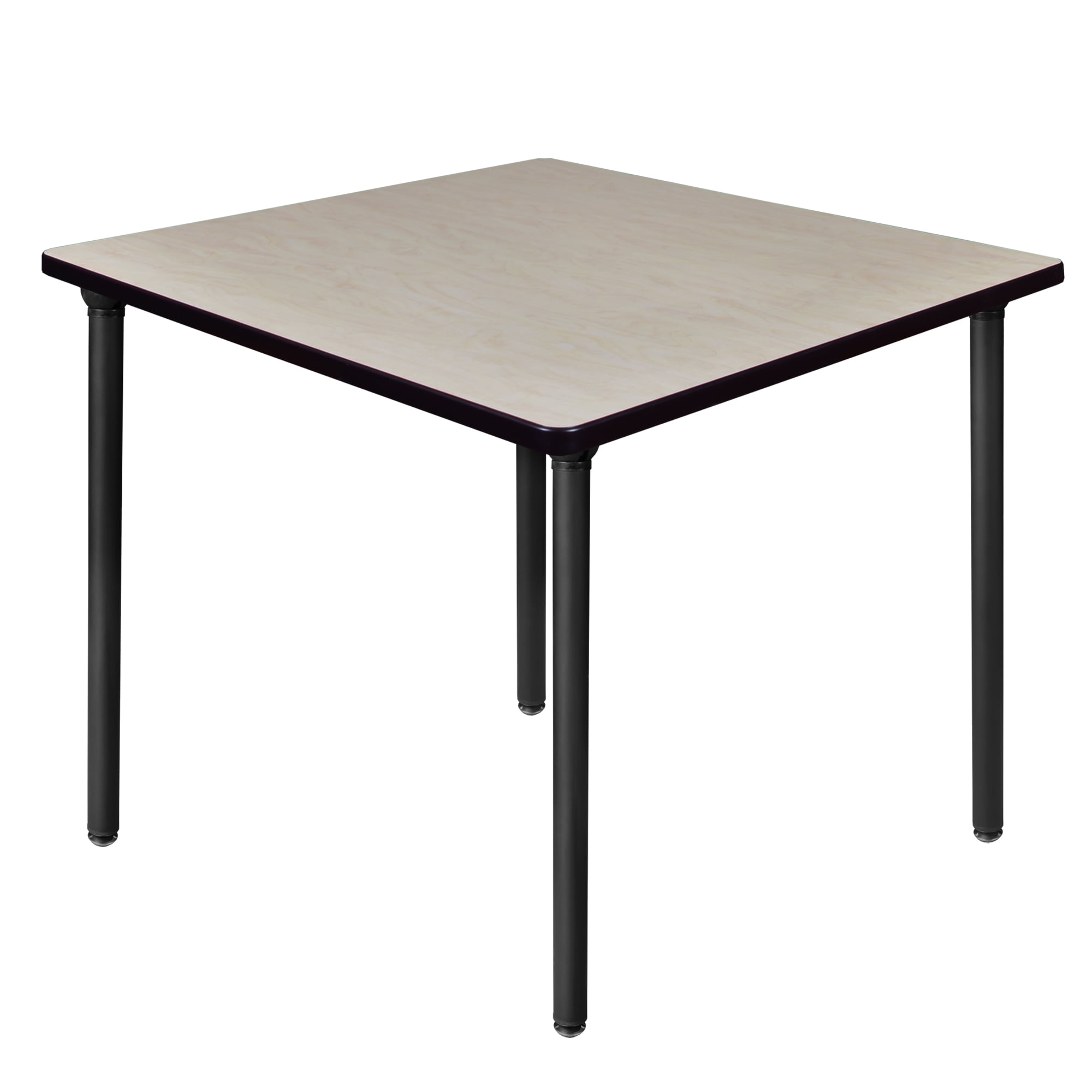 Maple and Black 36" Folding Breakroom Table with Steel Legs