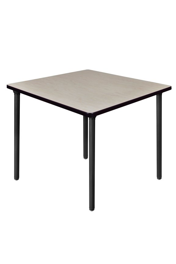 Kee 36 in. Medium Square Breakroom Table- Maple Top, Black Folding Legs