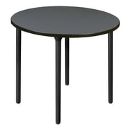 Regency Kee 42 in. Medium Round Breakroom Table- Grey Top, Black Folding Legs