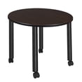 thumbnail image 1 of Kee 42" Round Mobile Breakroom Table- Mocha Walnut/ Black, 1 of 3