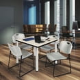 thumbnail image 1 of Regency Kee 42 in Square Breakroom Table- Maple Top, Chrome Legs, 4 Zeng Stack Chairs- Grey, 1 of 8