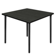 Kee 42" Square Folding Breakroom Table- Ash Grey/ Black