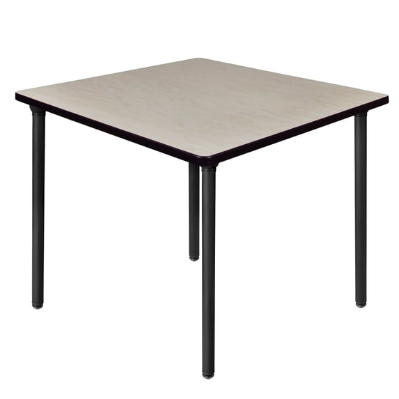 Kee 42" Square Folding Breakroom Table- Maple/ Black