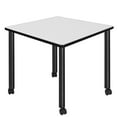 thumbnail image 1 of Kee 42" Square Mobile Breakroom Table- White/ Black, 1 of 8