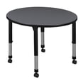 thumbnail image 1 of Kee 42 in. Grey Round Height Adjustable Mobile Classroom Table, 1 of 1