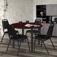 thumbnail image 1 of Romig Kee 48 in. Large Round Breakroom Table- Mahogany Top, Black Legs, 1 of 3