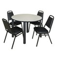 thumbnail image 1 of Regency 48 in Round Breakroom Table- Maple Top, Black Legs, 4 Restaurant Stack Chairs, 1 of 7