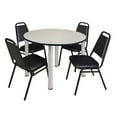 thumbnail image 1 of Regency 48 in Round Breakroom Table- Maple Top, Chrome Legs, 4 Restaurant Stack Chairs, 1 of 7